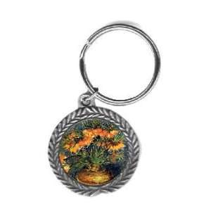   in a Copper Vase By Vincent Van Gogh Pewter Key Chain
