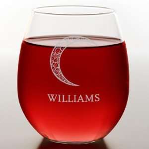  Crescent Moon Stemless Red Wine Glass: Kitchen & Dining