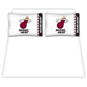  NBA Miami Heat White Queen Sheet Set