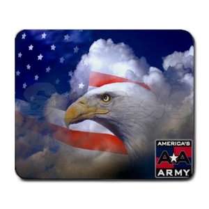 American Eagle and American Flag Patriotic Rectangular Mouse Pad 9.25 