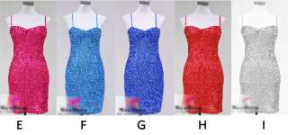New Womens Sexy Sequins Party Show Dance Cocktail Spaghetti Strap Mini 