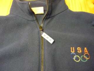 USA Olympics Team USA zip front fleece jacket size adult 2XL XXL 
