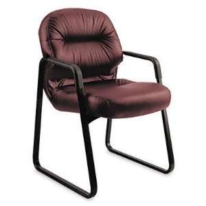  Leather 2090 Pillow Soft Series Guest Arm Chair, Burgundy: Electronics