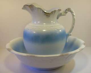 Antique Royal China Stoneware Pitcher and Bowl 15 Wash Basin Bowl 