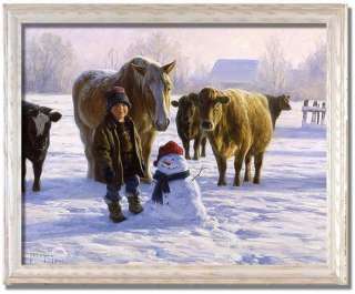 Critics Circle Boy Cow Horse Robert Duncan Art Framed  