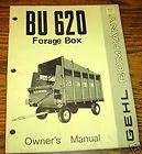 Gehl BU 620 Forage Box Owners Operators Manual book