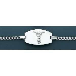    8in Medical Bracelet Mariner Links   Sterling Silver: Jewelry