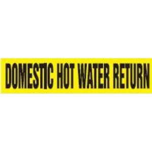DOMESTIC HOT WATER RETURN   Self Stick Pipe Markers   outside diameter 