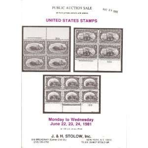  United States Stamps (J. & H. Stolow, Inc., Sale held June 