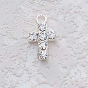   Cross Necklace with 16 Chain, Silver Plated with Stones. Jewelry