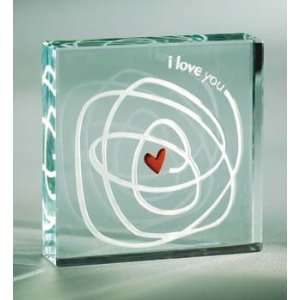  Spaceform London Medium Paperweight I Love You Scribble 