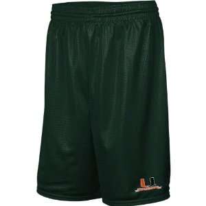 Miami Hurricanes Youth Dark Green Hoops Shorts:  Sports 