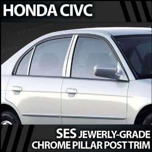 2001 2005 Honda Civic 6pc SES Chrome Pillar Trim Covers 