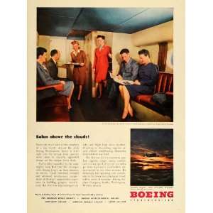   Lounge Airplane Stewardess   Original Print Ad