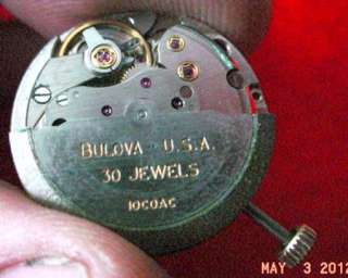 30 Jewel 10COAC Bulova Automatic Watch Movement Complete With Hands 