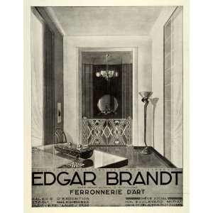 : 1931 Ad Edgar Brandt Home Decorative Iron Art Furnishing Metalwork 