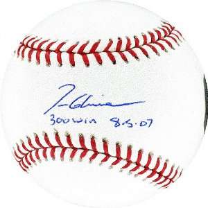  Tom Glavine Autographed Baseball with 300th Win 
