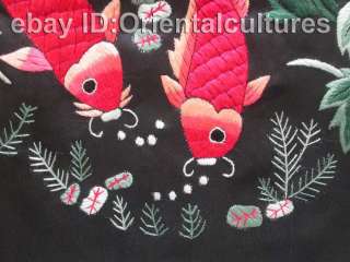 Chinese 100% Handmade Embroidery:fishes flower circle  