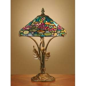  Dale Tiffany Dunkirk Art Glass Table Lamp: Home 