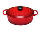 New SIGNATURE Le Creuset 5 qt French Oval Dutch Oven CHERRY RED COLOR 
