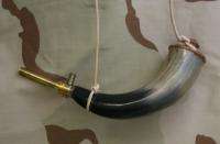 Classic Polished Powder Horn w/ Brass Powder tube spout  
