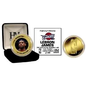  Lebron James  24Kt Gold And Color Coin