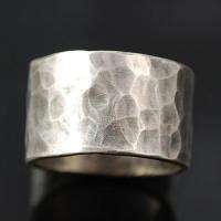   Hand Hammered Sterling Silver Womens Wedding Band Ring s9  