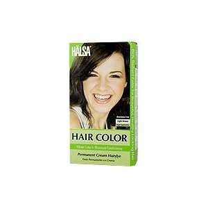 Hair Color Light Brown   Permanent Cream Hairdye, 1 application,(Halsa 