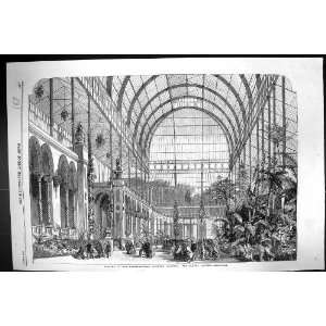 1861 Opening Horticultural Society Winter Gardens Plants Antique Print 