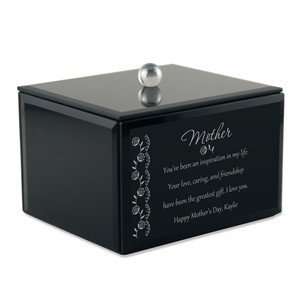  Black Glass Personalized Keepsake Box for Mom: Everything 