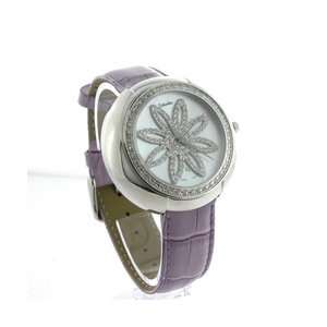  Mothers day Gift Lavender Leather Band Watch with Mother of Pearl 