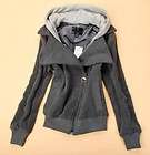 2011 NWT Winter WOMEN Cotton Wool Grey Hood TRENCH COAT JACKET Blazer