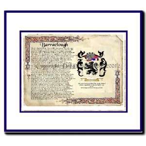   Barraclough Coat of Arms/ Family History Wood Framed