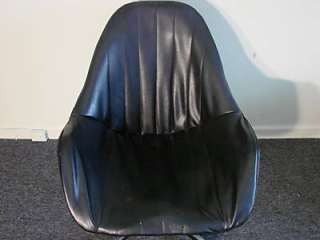 Modern Black Vinyl Swivel Chair  