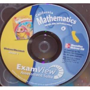 California Mathematics ExamView Assessment Suite, Grade Kindergarten 
