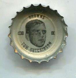 1966 CLEVELAND BROWNS COKE CAP of Tom Hutchinson (KENTUCKY)  