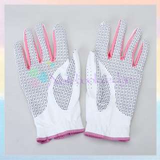 1Pair Women Soft Leather Anti slip Tennis Golf Gloves  
