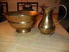 TWO BRASS ITEMS A BOWL 10AND DECORATIVE PITCHER 7HX6W
