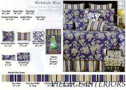 SALE FRENCH COUNTRY HILLGATE DARK BLUE & ECRU TOILE CAL / KING QUILT 