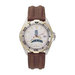 Seattle Mariners Mens All Star Watch W/Leather Band:  