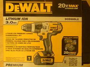 DEWALT DCD985L2 1/2 in. 20 Volt 3.0 A Cordless Hammer Drill Kit NEW 