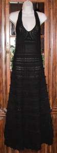 Victorias Secret 2012!! $108 Cotton Crochet Halter Maxi Dress BLACK 