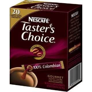 Tasters Choice Colombian Instant Coffee, 20 Count Sticks (Pack of 8)