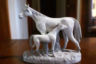 Pair Horse Foal Colt Filly Pony Porcelain Figurine German Germany 