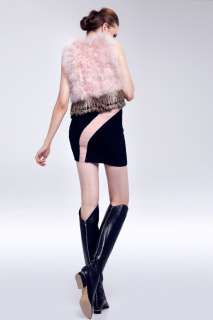 Hot Sale NEW Free Shipping New Ostrich Feather Fur Vest Soft Warm 