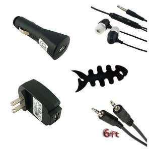  Black Rapid USB Charger wall + Car adapter + 3.5mm Audio 
