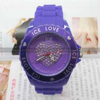 13 colors FASHION Wrist Watch Love Heart Wheel jewelry Unisex Jelly 