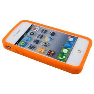  Orange Soft Silicone Skin Case Cover for Apple iPhone 4G 