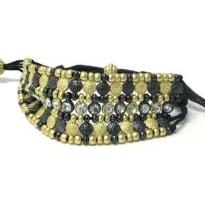   Goltone Metal Ball and Crystal Friendship Fashion Bracelet: Jewelry