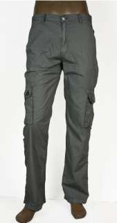 NEW MENS INC GRAY FADED CASUAL CARGO PANTS  
